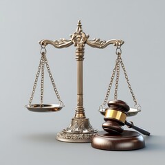 Golden scales of justice, a symbol of balance and law, weigh the weight of justice
