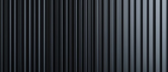 Fototapeta premium Sleek black ribbed texture with vertical lines, minimalist design, symbolizing industrial strength and modern aesthetics in a dark, elegant tone