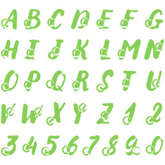 黄緑の丸がついた大文字