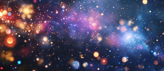Fototapeta premium Starry background featuring various particles in a festive illustration