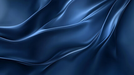 Fototapeta premium Dark blue silk fabric with smooth flowing folds