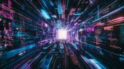 Fototapeta premium An effect of shiny technology pattern data tunnels on a background of texture