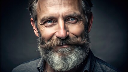 A Bearded Man With A Friendly Expression Poses For A Portrait, Revealing Wrinkles Around His Eyes And Mouth.