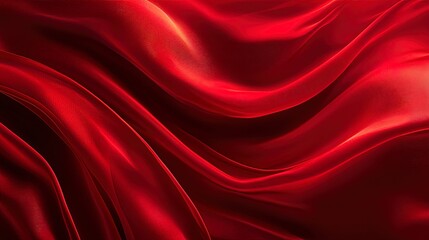 Obraz premium Red silk fabric flowing and forming elegant waves