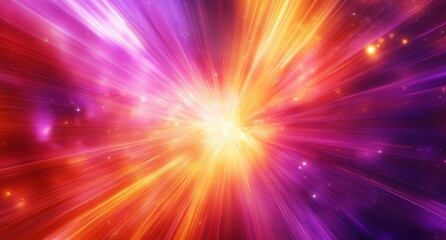 Naklejka premium Bright cosmic explosion radiating colorful light in a vibrant display of energy and motion