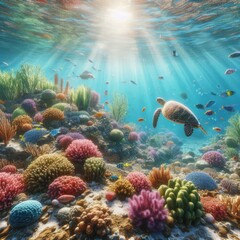 Fototapeta premium coral reef in the sea