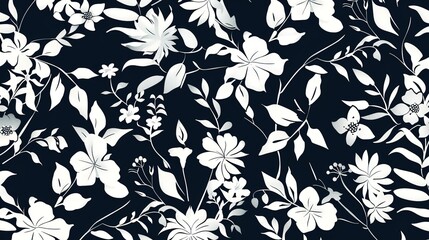 Obraz premium Floral silhouette wallpaper