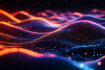 Abstract wave particle technology background	
