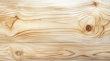 Closeup of Light Brown Wooden Plank with Knots and Grain