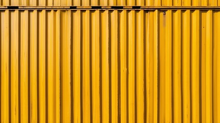 sea transportation with yellow striped cargo container featuring textured lines for logistics and global shipping industry focusing on freight delivery and storage