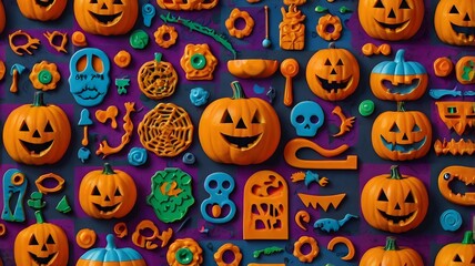 Pop Art-inspired Halloween image, iconic symbols, bright colors, bold lines perfect for Halloween