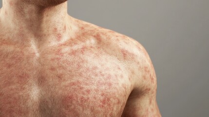 Fototapeta premium Dermatitis on Body with Redness, Rashes, and Texture Changes