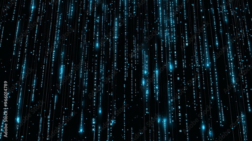 Poster data analysis technology and internet high speed connection concept, digital cyberspace with particl
