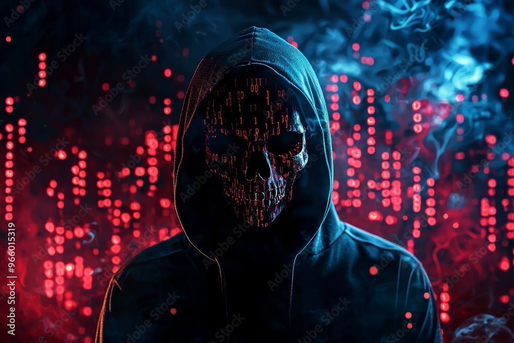 Poster conceptual image of hackers conducting offensive security hacking and penetration testing.