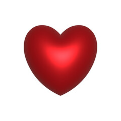 Metallic style red heart isolated on white