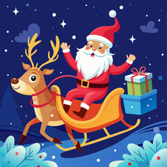 santa claus and reindeer