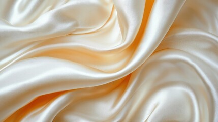 Obraz premium Smooth, elegant cream-colored satin fabric texture.