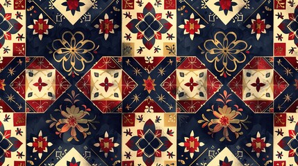 traditional quilt pattern wallpaper