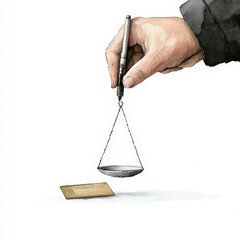 A hand balancing a weighing scale and a credit card, symbolizing financial decision-making and economic choices.