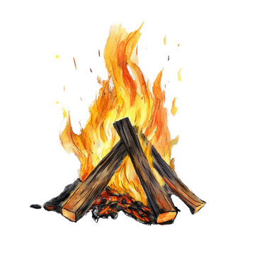 recommend clip art: Warmth and Light of a Campfire Watercolor Illustration.