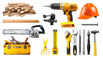 Construction tool png cut out set