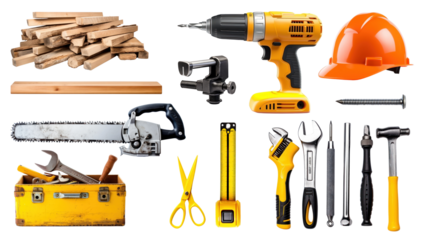 Construction tool png cut out set