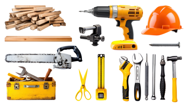 Construction tool png cut out set