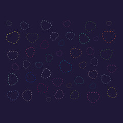 Colorful hearts seamless pattern with black background. Vector design eps file