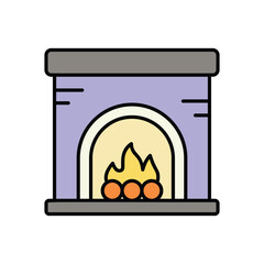 Fireplace icon isolated on a white background. Vector illustration.