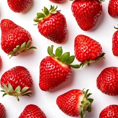 strawberries on a white background	