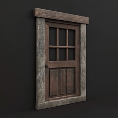 Obraz premium 3D Door Frame Icon: Architectural Structure and Entrance Illustration Logo
