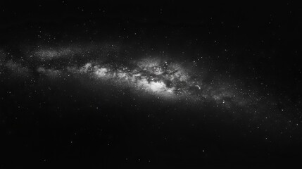 Milky Way Galaxy on Black Background in Minimalistic Photorealism - AI generated illustration