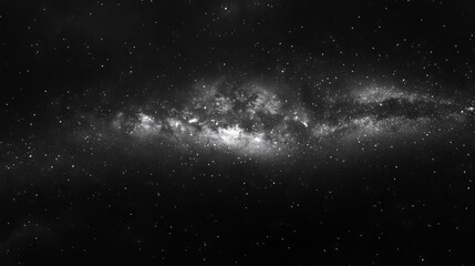 Milky Way Galaxy on Black Background in Minimalistic Photorealism - AI generated illustration
