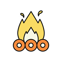 Bonfire  icon isolated on a white background. Vector illustration.