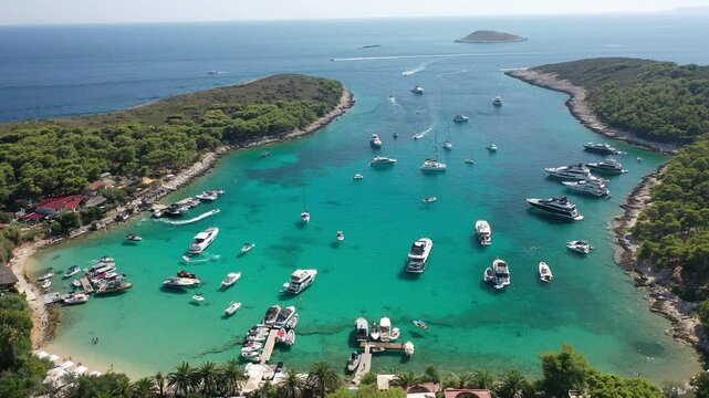 Scenic view of Palmižana Bay on Pakleni Islands