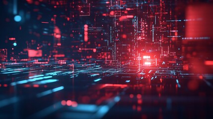 Obraz premium A Network of Data Points and Connections Creating a Futuristic Digital Interface Symbolizing Artificial Intelligence and Digital Transformation
