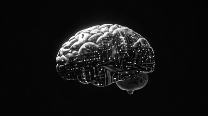 A Human Brain Integrating Digital Circuits in a Black Cybernetic Space, Reflecting the Complexity of Cognition
