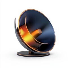 A sleek, modern sculpture featuring a bold mix of black and gold tones that enhances any contemporary space.