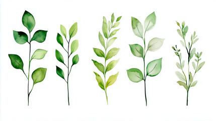 Watercolor Plants Illustration for Design Projects