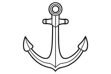 An anchor line art vector art illustration
