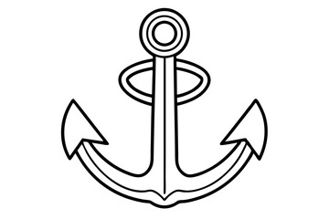 An anchor line art vector art illustration