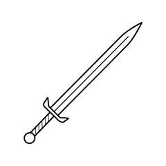 Sword line art, Outline silhouette