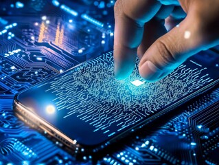 Hacked phone crime concept. Phishing cyber security online information breach.