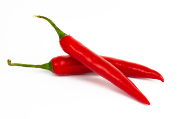 Red chili pepper on white background