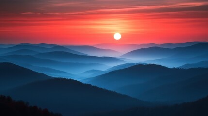Fototapeta premium Beautiful Mountain Morning Sunrise Nature Landscape