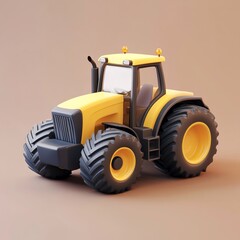 3D Push Back Tractor Icon: Aircraft Towing and Ground Support Illustration Logo