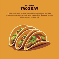 National Taco Day background.