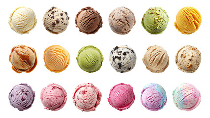 PNG ice cream scoop element set, transparent background