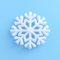 3D Snowflake Icon: Frozen Precipitation and Winter Weather Illustration Logo