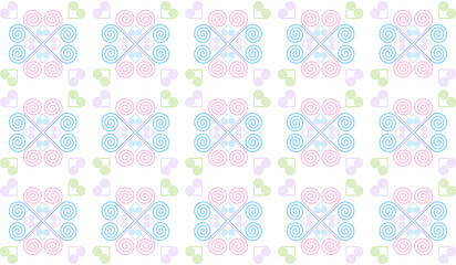 The Hmong ethnic fabric pattern is a spiral line pattern that intertwines in the shape of a heart, which is a unique symbol of the Hmong ethnic group. It can be used to design clothes, bags, and other